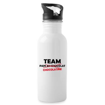 Chocolatine cadeau drôle team humour - Gourde avec paille intégrée - blanc - Droite