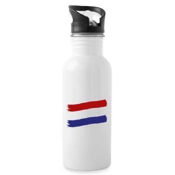 Netherlands Flag Holland Dutch flag - Water bottle with straw - white - Right