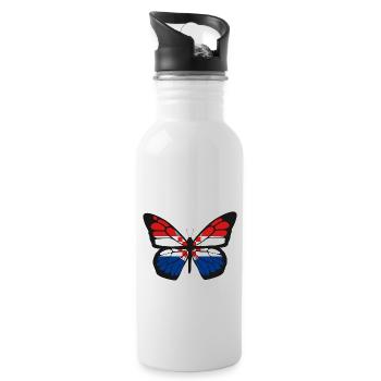 Croatia flag Adriatic Zagreb Croatian flag - Water bottle with straw - white - Right
