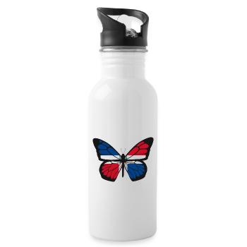 Dominican Republic Flag Dom Rep Flag Travel - Water bottle with straw - white - Right