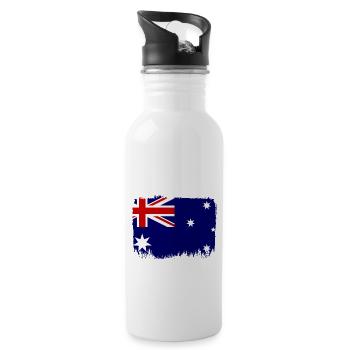 Le drapeau australien sous drapeau australien - Gourde avec paille intégrée - blanc - Droite