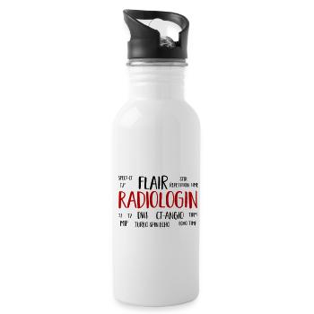 radiologin wolke - Trinkflasche mit integriertem Trinkhalm - Weiß - Rechts