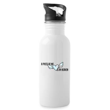 Mourning for the son Sternenkind Farewell Heart Love - Water bottle with straw - white - Right