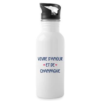 Vivre d'amour de - Gourde avec paille intégrée - blanc - Droite