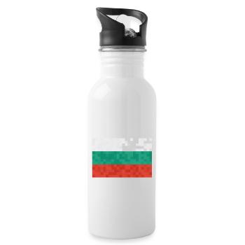 Bulgarien Flagge Bulgarische Fahne Goldstrand - Trinkflasche mit integriertem Trinkhalm - Weiß - Rechts