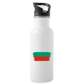 Bulgarien Flagge Bulgarische Fahne Goldstrand - Trinkflasche mit integriertem Trinkhalm - Weiß - Rechts