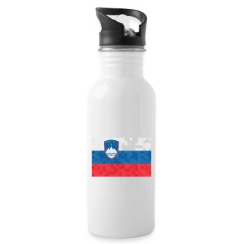 Slowenien Flagge Balkan Slowenische Fahne Vintage - Trinkflasche mit integriertem Trinkhalm - Weiß - Rechts