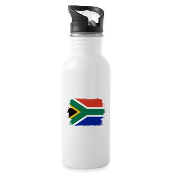 South Africa flag Africa South African flag - Water bottle with straw - white - Right