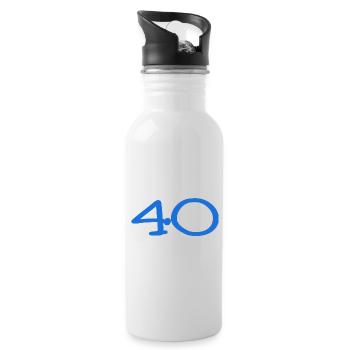 40. 40 YEARS. 40th ANNIVERSARY. 40TH ANNIVERSARY. - Water bottle with straw - white - Right
