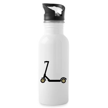 E-Scooter Eroller Comic Design Gift Idea - Water bottle with straw - white - Right