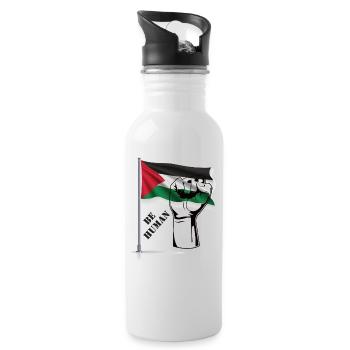 Free Gaza - Free Palestine - Palestine - Water bottle with straw - white - Right