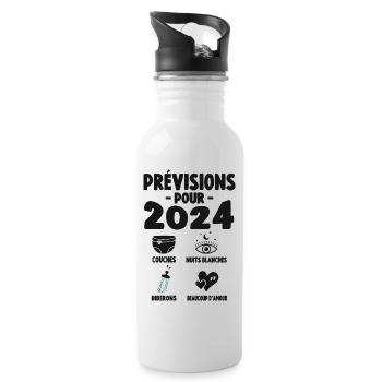 Prévisions Pour 2024 Cadeau De Grossesse 2024 - Gourde avec paille intégrée - blanc - Droite
