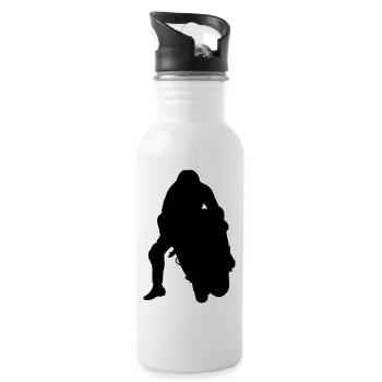 Motorrad motorsport Superbike motorcycle moto gp - Water bottle with straw - white - Right
