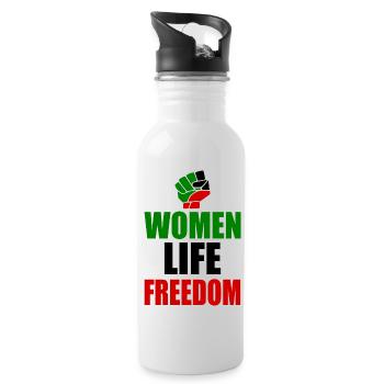 Women life freedom iran - Trinkflasche mit integriertem Trinkhalm - Weiß - Rechts