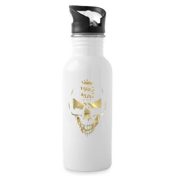 May 1983 Skull Gold - Water bottle with straw - white - Right