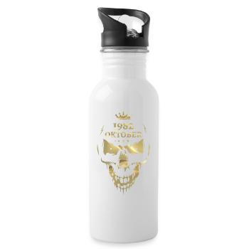 Octobre 1982 Skull Gold - Gourde avec paille intégrée - blanc - Droite