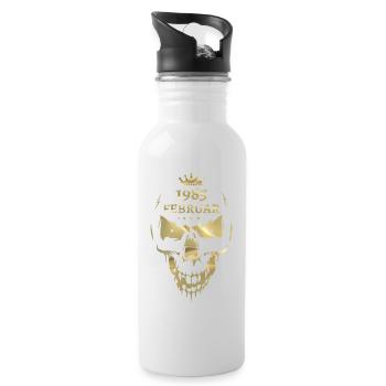 February 1985 Skull Gold - Water bottle with straw - white - Right