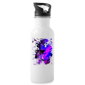 "Blacklight" Acrylic Paint by Marco Eckenbrecht - Water bottle with straw - white - Right