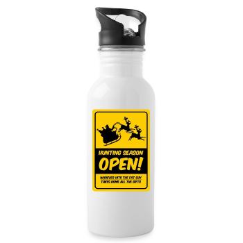 Die Jagdsaison ist eröffnet! (Weihnachtsmann-Variante) - Trinkflasche mit integriertem Trinkhalm - Weiß - Rechts