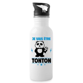 Bientôt Tonton – Prêt à devenir le meilleur oncle - Gourde avec paille intégrée - blanc - Droite