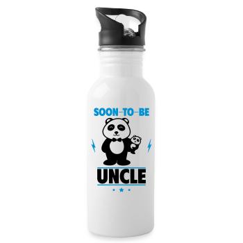 Soon uncle – Ready for uncle life! - Water bottle with straw - white - Right