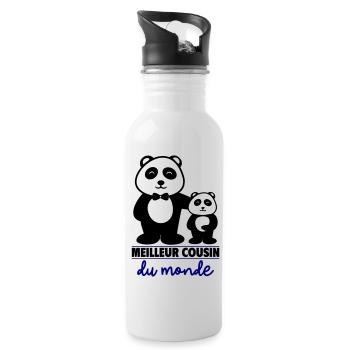 meilleur cousin - Gourde avec paille intégrée - blanc - Droite