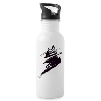 Hurricane Cat - Water bottle with straw - white - Right