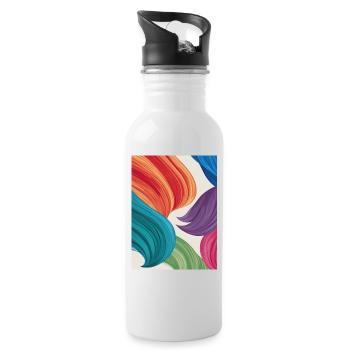 Feather-light colours - Water bottle with straw - white - Right