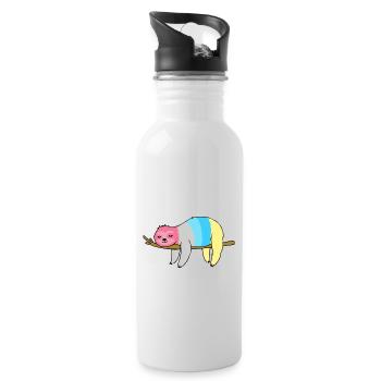 Genderflux Sloth Genderflux Pride - Water bottle with straw - white - Right