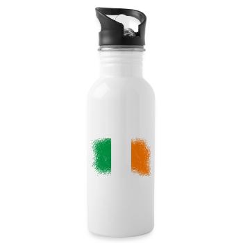 Irland Flagge Vintage Irische Fahne Dublin - Trinkflasche mit integriertem Trinkhalm - Weiß - Rechts