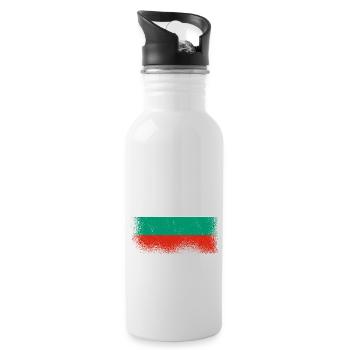 Bulgarien Flagge Bulgarische Fahne Goldstrand - Trinkflasche mit integriertem Trinkhalm - Weiß - Rechts