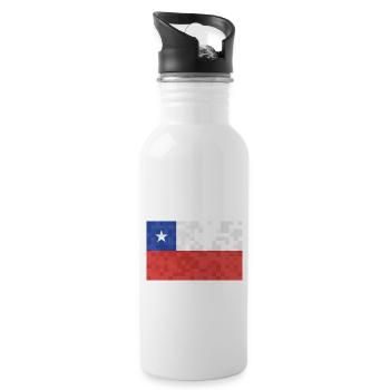 Chile Flagge Südamerika Chilenische Fahne Vintage - Trinkflasche mit integriertem Trinkhalm - Weiß - Rechts