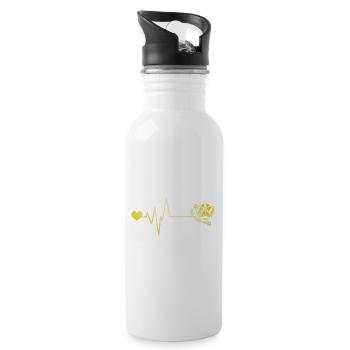 Taucherbrille puls herz - Trinkflasche mit integriertem Trinkhalm - Weiß - Rechts