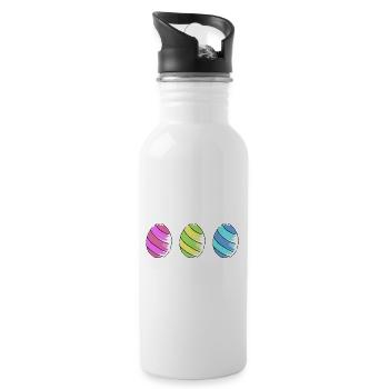 eier eggs easter easteregg ostereier ostern75 - Trinkflasche mit integriertem Trinkhalm - Weiß - Rechts