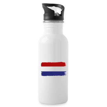Netherlands flag Holland Dutch flag - Water bottle with straw - white - Right