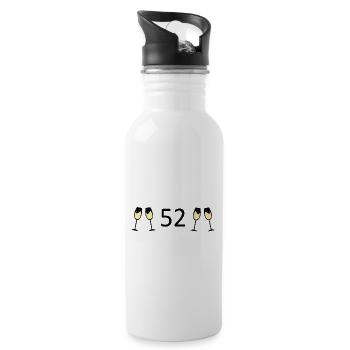 52.Geburtstag 52 Jahre Jubiläum 52 Zahl 52 - Trinkflasche mit integriertem Trinkhalm - Weiß - Rechts