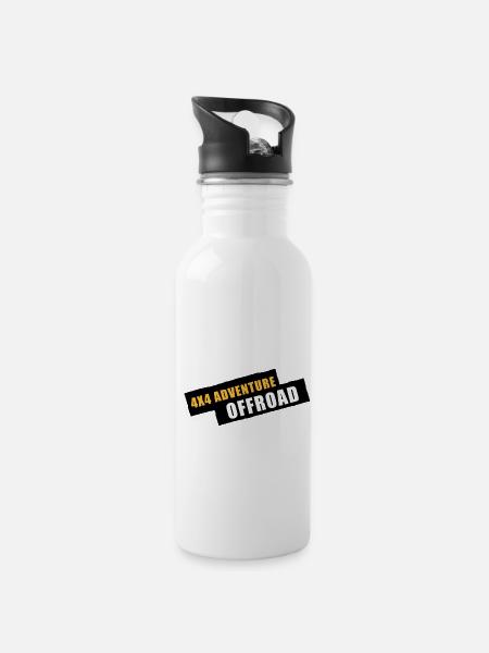4x4 Adventure Offroad - Trinkflasche mit integriertem Trinkhalm - Weiß
