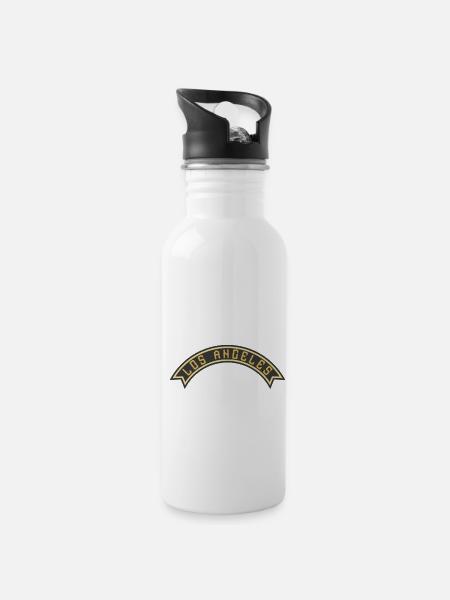 Los Angeles Banner - Water bottle with straw - white