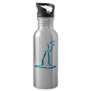 River Fluss - Trinkflasche mit integriertem Trinkhalm - Lightsilver - Rechts