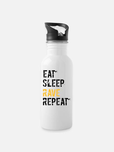 Rave and repeat - Water bottle with straw - white