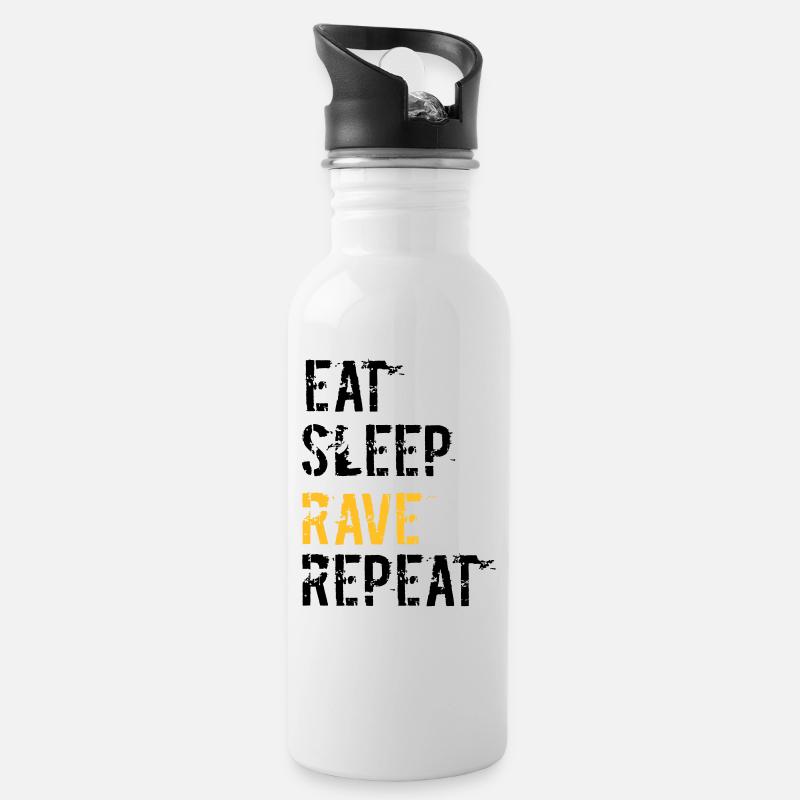 Rave and repeat - Water bottle with straw - white