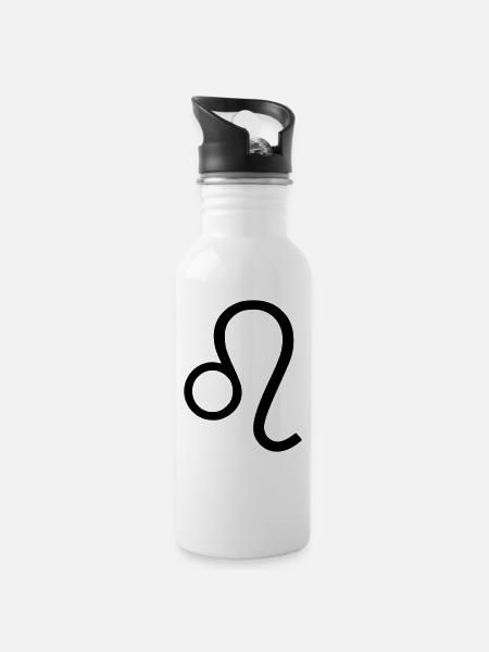 Leo Leo Horoscope Zodiac Birthday Lion - Water bottle with straw - white