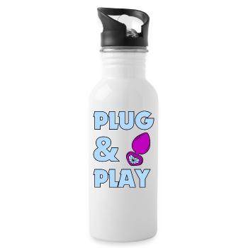 Analsex versautes Geschenk Analverkehr Sex Liebe - Trinkflasche mit integriertem Trinkhalm - Weiß - Rechts