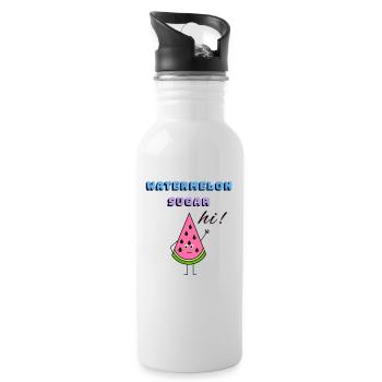 Watermelon sugar - Water bottle with straw - white - Right