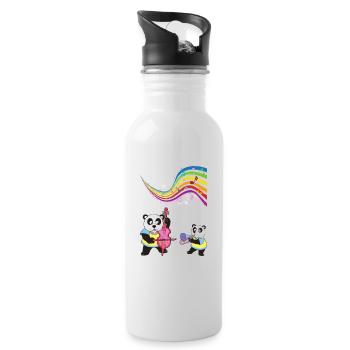 panda - Water bottle with straw - white - Right