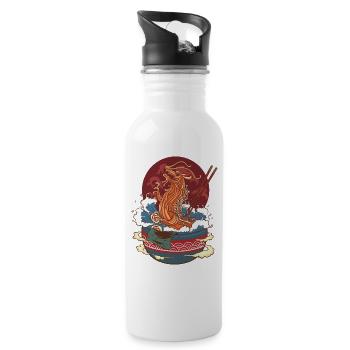 Drachen Nudelsuppe - Trinkflasche mit integriertem Trinkhalm - Weiß - Rechts