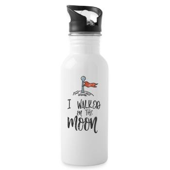 MOON PLANET UNIVERSE PLANET ASTRONAUT MOTIFS - Water bottle with straw - white - Right