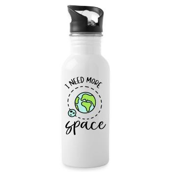 MORE PLACE EARTH WORLD SPACE SPACE PLANET LIFE - Water bottle with straw - white - Right