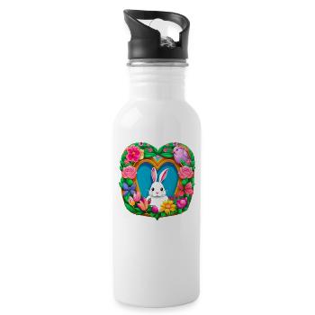 Bluem Osterhase - Trinkflasche mit integriertem Trinkhalm - Weiß - Rechts