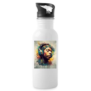 Music is the way - Water bottle with straw - white - Right